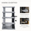 PawHut Escaleras para Gatos de 4 Escalones Escaleras para Mascotas Árbol Rascador para Gatos Pequeño con Poste Rascador Bola Colgante 60x40x64 cm Gris, , large indicador imagen numero 5