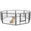 PawHut Parque para Perros de 8 Paneles 80x60 cm Cercado para Perros con Forma Personalizable Puerta Marco de Acero y 8 Anclajes de Tierra para Jardín Patio Negro, , large indicador imagen numero 1