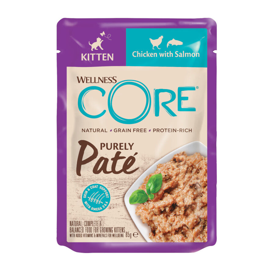 85 g Wellness Core Pate Pollo y Salm&oacute;n para gatito, , large Imagen numero 1