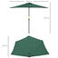Outsunny Sombrilla 269x138x236 cm Parasol de Jardín con Manivela y Forma Semicircular para Exterior Terraza Patio Piscina Verde, , large indicador imagen numero 3