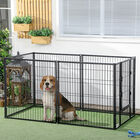 PawHut Parque negro de 6 Paneles con Ancho Ajustable para mascotas, , large image number null