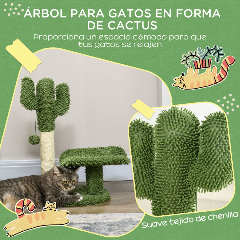 PawHut Árbol Rascador Verde para gatos thumbnail