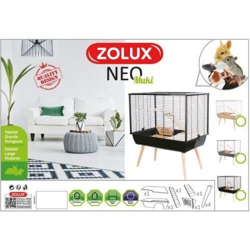 Zolux neo muki jaula elevada gris para roedores, , large Imagen numero 4