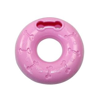 DZL donut portagolosinas de caucho natural rosa para perros