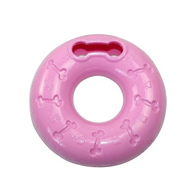 DZL donut portagolosinas de caucho natural rosa para perros, , large image number null