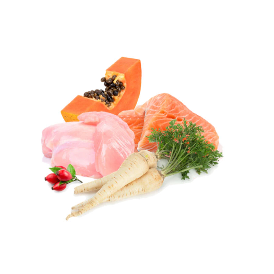 Puro Menú Barf Amarme sin Más pollo y Salmón comida congelada para perros thumbnail