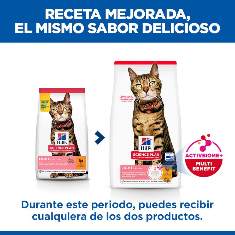 7 kg Hill's Science Plan Light Adult Pollo pienso para gatos, , large Imagen numero 3