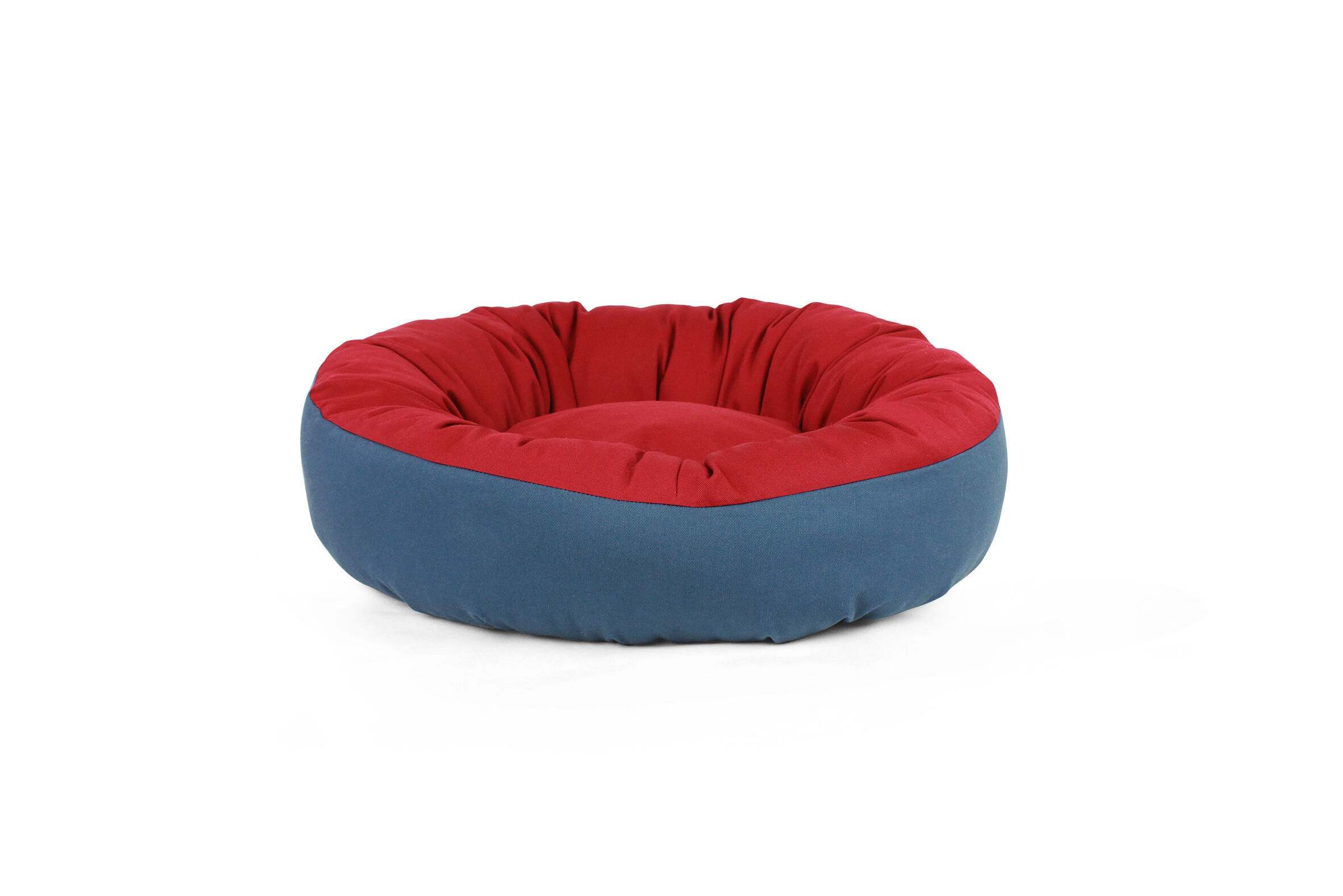Gauty Cama Redonda para Perros y Gatos  Tela de sarga - Azul y rojo, , large Imagen numero 1