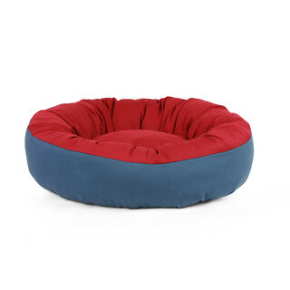 Gauty Cama Redonda para Perros y Gatos  Tela de sarga - Azul y rojo
