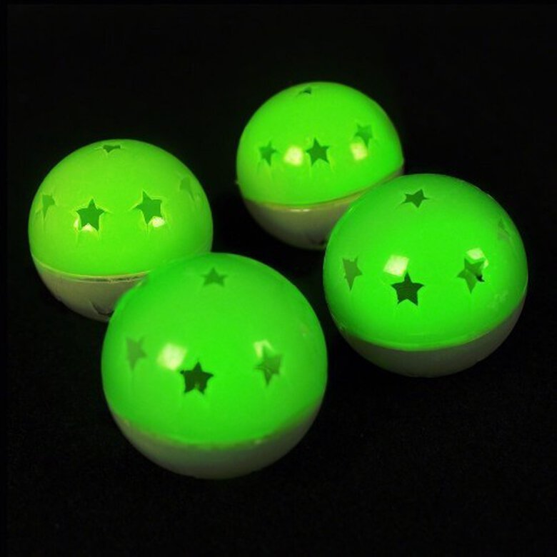 Pack de 4 pelotas Nite ´N´ Day Glow para gatos color Varios, , large image number null