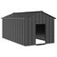 vidaXL Caseta para perros con techo acero galvanizado 114x202x101 cm, , large indicador imagen numero 1