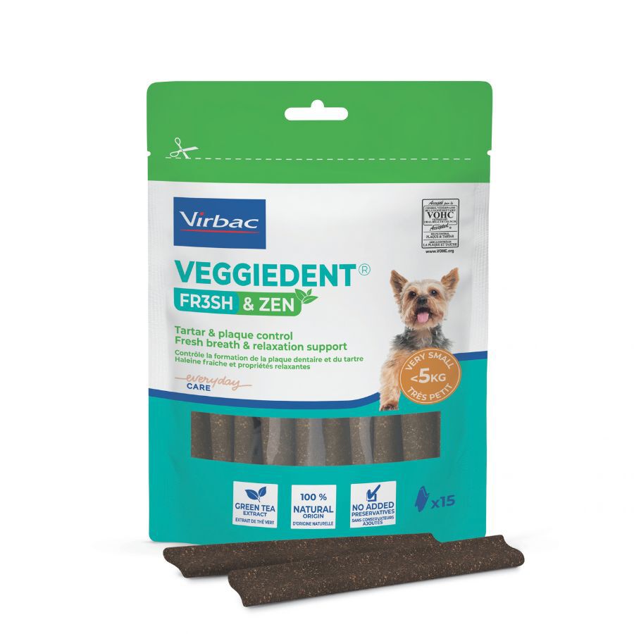 15 barritas Virbac L&aacute;minas Veggiedent Zen XS para perros, , large Imagen numero 1