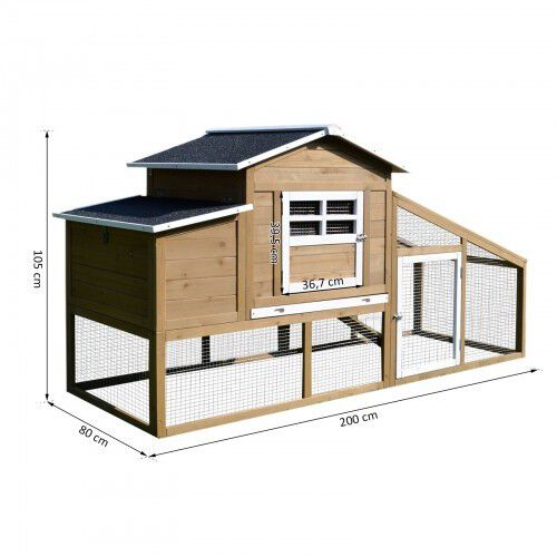 Gallinero exterior PawHut de madera color Marrón/Negro thumbnail