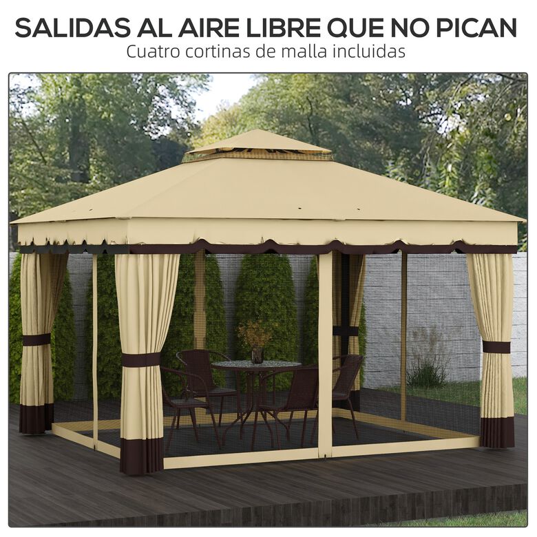 Outsunny Cenador De Jardín Beige thumbnail