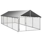 VidaXL Perrera Exterior Plateada para perros, , large image number null