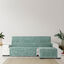 Cubre Sof&aacute; Protector Antimanchas acabado aterciopelado Verde Chaise Longue Derecho Extra 290 cm (300-350 cm), , large indicador imagen numero 3