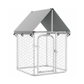 VidaXL Perrera Exterior Plateada para perros