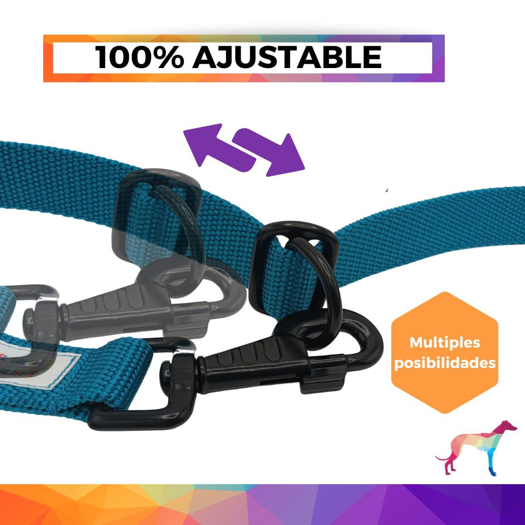 EGV - Correa multiposicion 2,50 metros de longitud. Hebillas ajustables (Verde Agua), , large Imagen numero 3