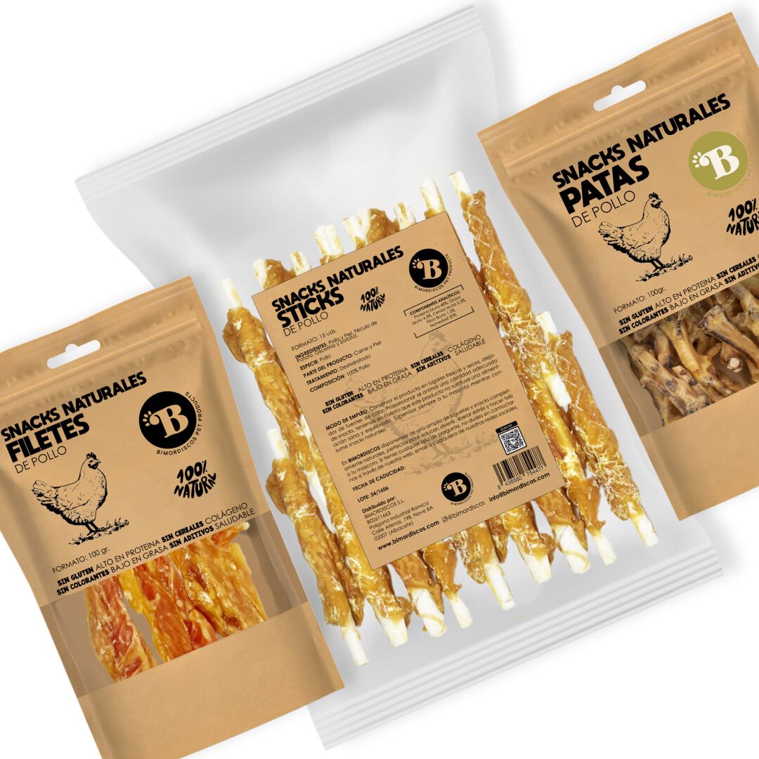BIMORDISCOS PACK Snacks Naturales de Pollo para Perros, , large Imagen numero 1
