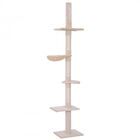 Rascador con poste de techo PawHut para gatos color Beige, , large image number null