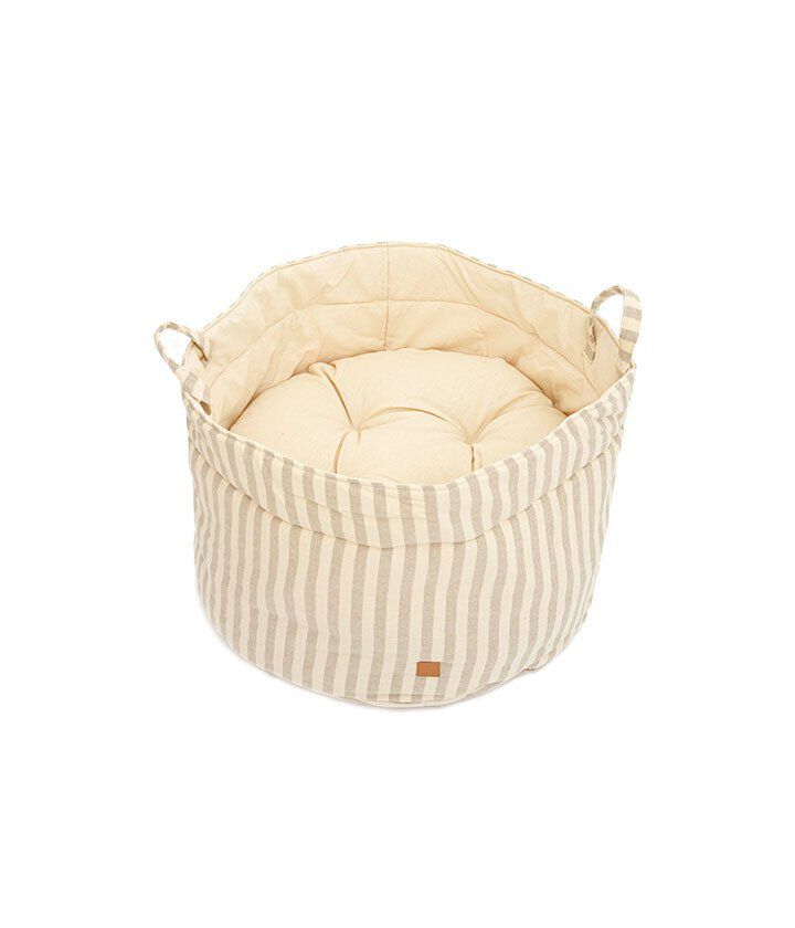 Pet and Co Cesta Feudal Lona Rayas Topo Louis - Perros, , large Imagen numero 2