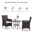 Outsunny Conjunto de Muebles para Jardín Juegos de Muebles de Ratán Incluye 1 Mesa y 2 Sillones con Cojines Estructura de Metal para Terraza Patio Marrón, , large indicador imagen numero 4