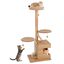 COSTWAY Rascador para Gatos de 129 cm, Árbol para Gatos con Poste de Madera Maciza, Marco de Madera Contrachapada Curvada, Condominio, Percha, Cojines Lavables, Centro de Actividades de 4 Capas, , large indicador imagen numero 1