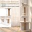 COSTWAY &Aacute;rbol Rascador para Gatos, Torre para Gatos con Percha Superior Acolchonada en Forma de Flor, Condominio y Cama, 2 Bolas Colgantes con Cascabel y Postes, Mueble Multinivel para Escalar (Beige), , large indicador imagen numero 3