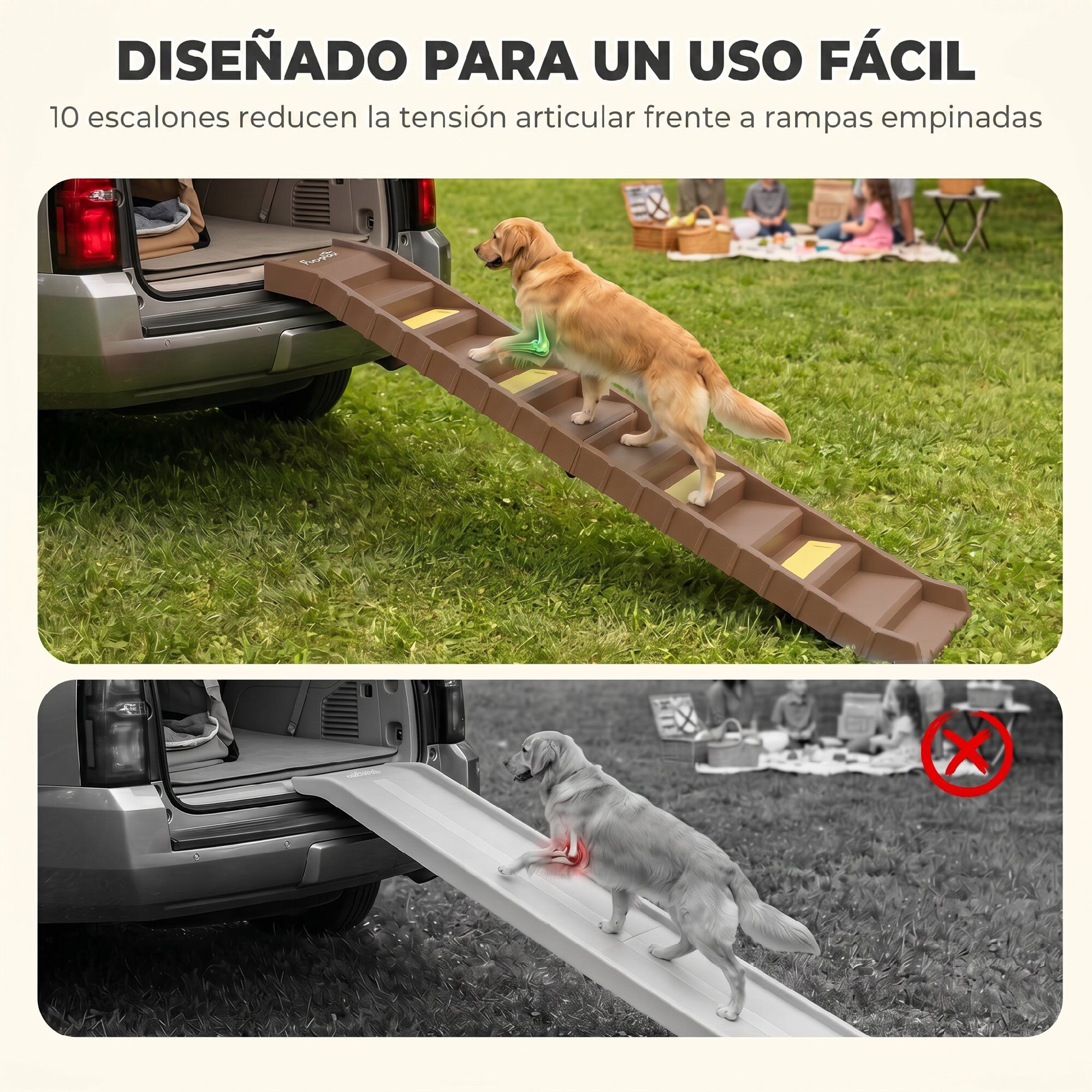 PawHut Rampa para Perro Marr&oacute;n, , large Imagen numero 4