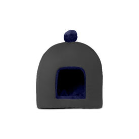 Gauty Cama Redonda Tela Impermeable y pelo  Gris y azul para Perros y Gatos 