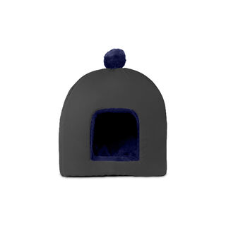 Gauty Cama Redonda Tela Impermeable y pelo  Gris y azul para Perros y Gatos 