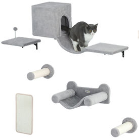 PawHut Estantes para Gatos Gris