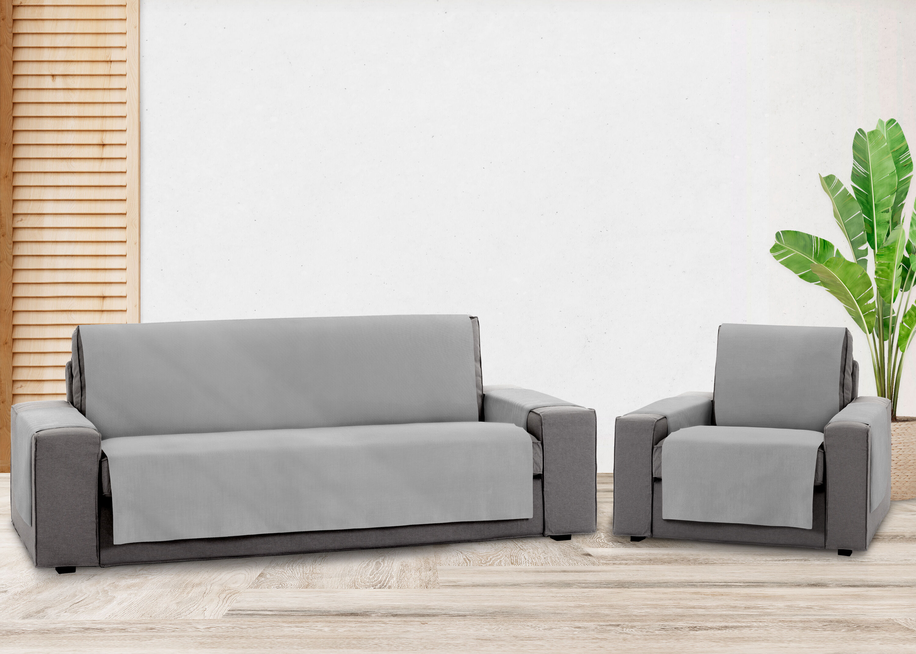 Protector Cubresofa Sofa Royale 55 cm. Color Gris Oscuro. 1 plaza (60-110 cm), , large Imagen numero 3