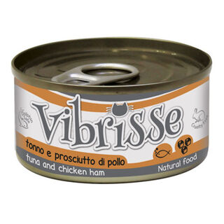 Croci Vibrisse Atún y Jamón de Pollo lata para gatos 