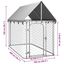 VidaXL Perrera Exterior Plateada para perros, , large indicador imagen numero 4