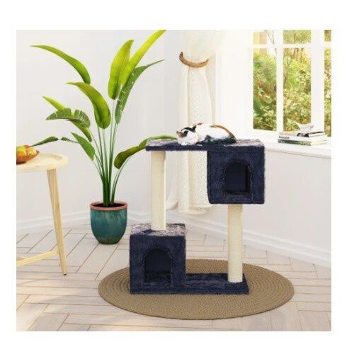 Vidaxl rascador doble gris para gatos, , large Imagen numero 3