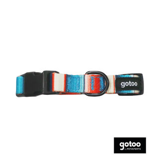 Gotoo Collar estampado rayas multicolor para perros