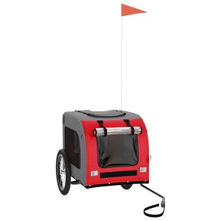 Vida XL Remolde de Bicicleta Gris y Rojo para perros