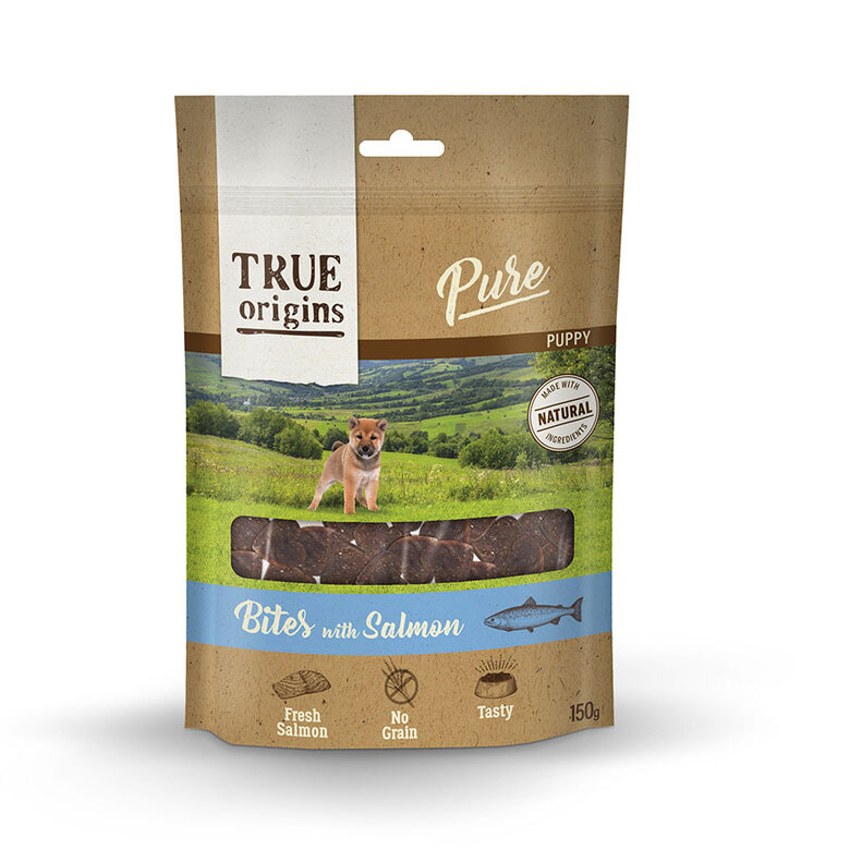 sesión bombilla propiedad True Origins Bocaditos Pure Puppy Salmón para perros | Tiendanimal