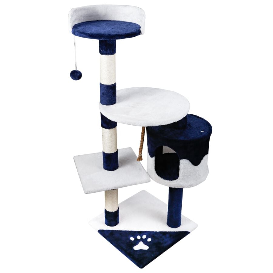 Nobleza Árbol Rascador Blanco/Azul para Gatos thumbnail
