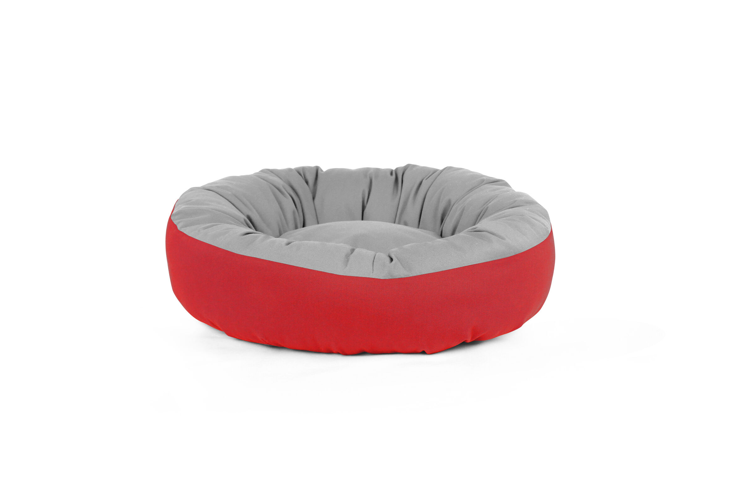 Gauty Cama Redonda para Perros y Gatos  Tela de sarga - Rojo y gris, , large Imagen numero 1