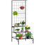 Outsunny Soporte para Plantas con Enrejado de Metal Estantería para Macetas Trepadoras con 3 Estantes para Exteriores Jardín Balcón 60x53,5x159,5 cm Negro, , large indicador imagen numero 1