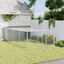 vidaXL Caseta perros con corral acero galvanizado gris 197x194x110 cm, , large indicador imagen numero 14