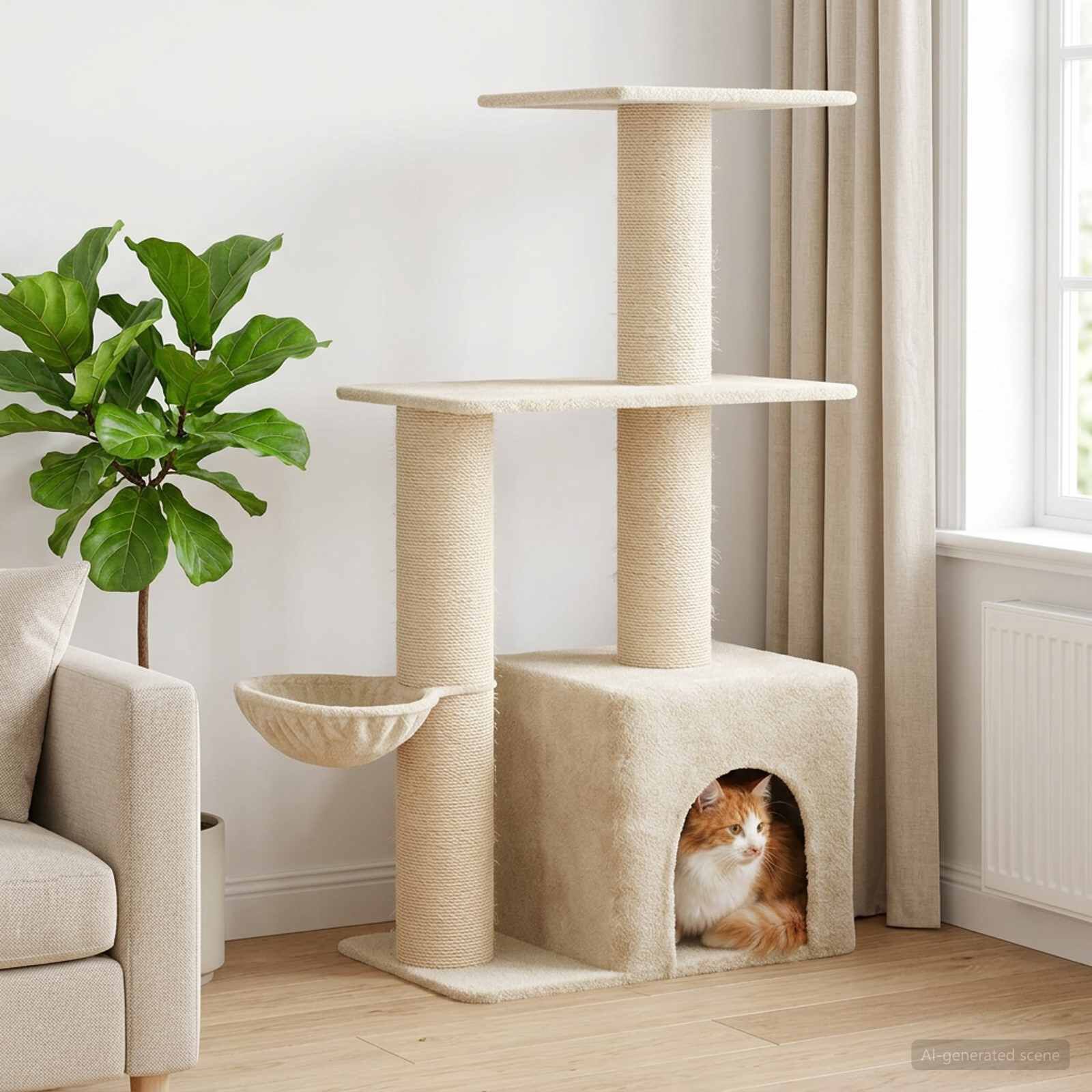 vidaXL &Aacute;rbol para gatos con postes de sisal &Aacute;rbol rascador Torre Gatos Juego, , large Imagen numero 2