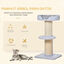 PawHut Árbol Rascador para Gatos Altura 91 cm Árbol para Gatos Torre para Gatos de 3 Niveles con Nido Plataforma y Poste de Sisal 45x45x91 cm Azul Claro, , large indicador imagen numero 4