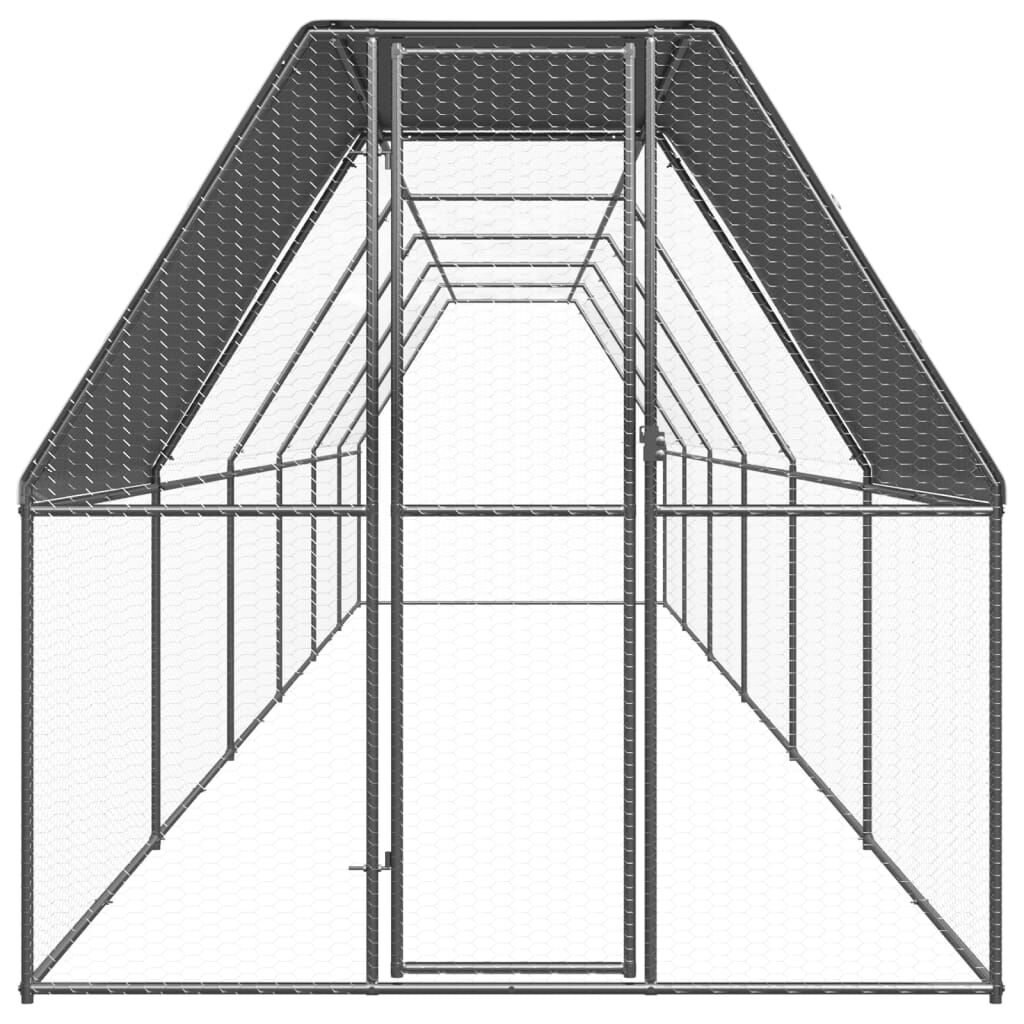 vidaXL Jaula gallinero de acero galvanizado 3x12x2 m, , large Imagen numero 7