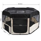 Pawhut parque plegable negro y beige para perros, , large image number null