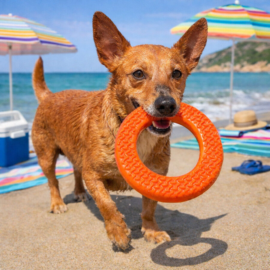 Summer Vibes Circulo Refrescante Naranja Mordedor para perros, , large Imagen numero 1