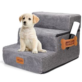 Nobleza Escalera para Perros, Rampa para Perros, Escalera para Cama de Perros Pequeños para Perros y Gatos, Escaleras para Perros Mascotas de 5 Escalones con Rodillo Quitapelusas