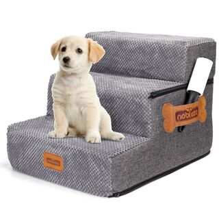 Nobleza Escalera para Perros, Rampa para Perros, Escalera para Cama de Perros Pequeños para Perros y Gatos, Escaleras para Perros Mascotas de 5 Escalones con Rodillo Quitapelusas